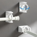 No-Drill Curtain Rod Holders – Adhesive 360° Flexible Brackets
