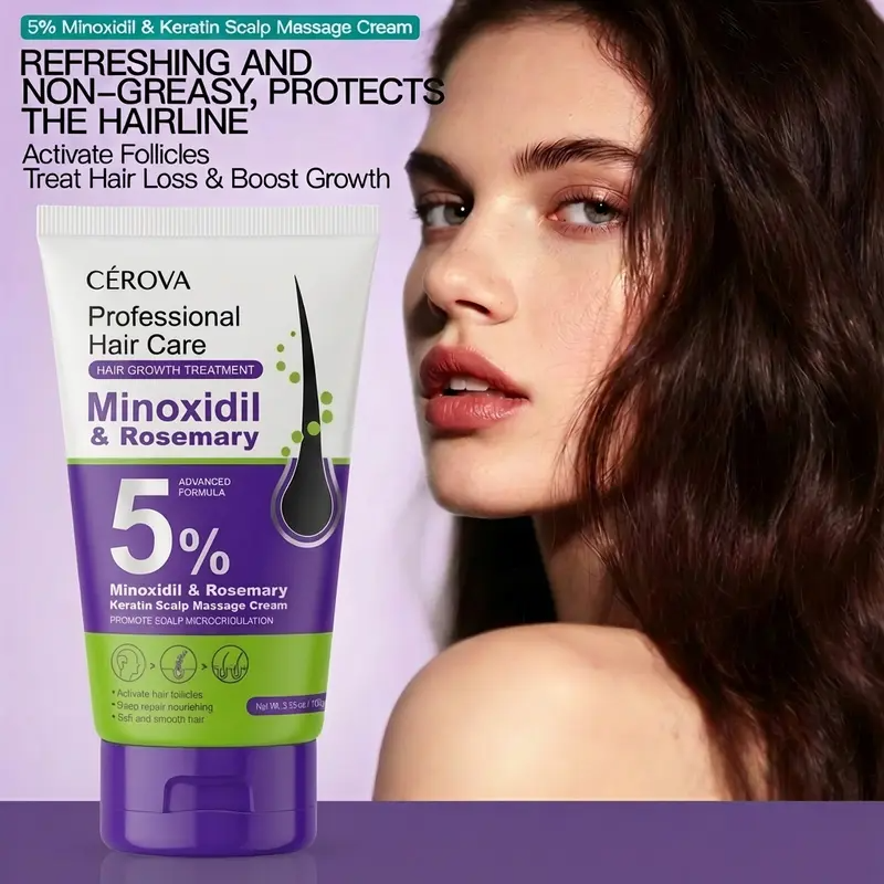 5% Minoxidil Scalp Cream with Ginger, Rosemary & Keratin