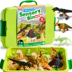 Klever Kits Sensory Bin for Toddlers – Sandbox with Lid, Glow-in-the-Dark Stones, 7 Themes