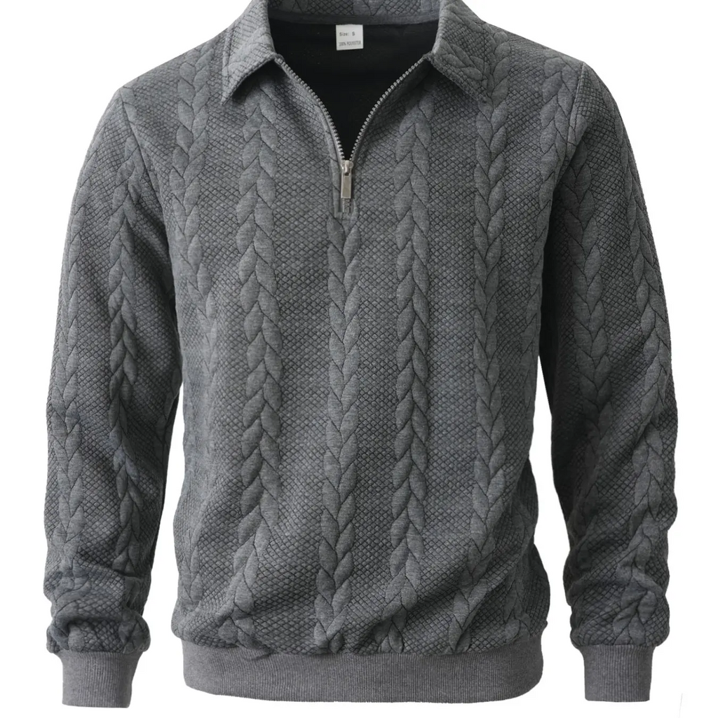Men’s Half-Zip Knit Sweater – Slim Fit Long Sleeve Polo Pullover