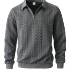 Men’s Half-Zip Knit Sweater – Slim Fit Long Sleeve Polo Pullover