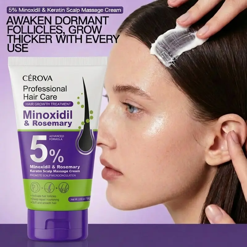 5% Minoxidil Scalp Cream with Ginger, Rosemary & Keratin