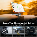 Magnetic Car Phone Mount – 360° Hands-Free Holder for iPhone 17/16/15/14/13/12 | MagSafe Compatible
