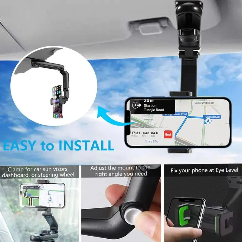 Joytutus Car Phone Mount – Long Arm, 360° Rotatable, Anti-Scratch | Hands-Free Holder for Driving & Vlogging