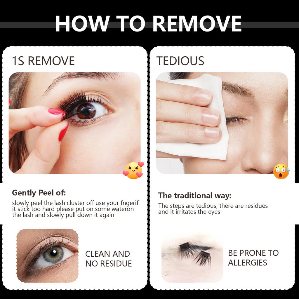Cluster Lashes Kit – Jelly-Bond Self-Adhesive False Eyelashes with Tweezers