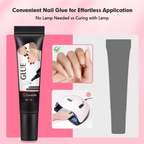 Nail Glue & Remover Kit | Quick-Dry Semi-Solid Press-On Nail Adhesive Gel – No UV Lamp Needed