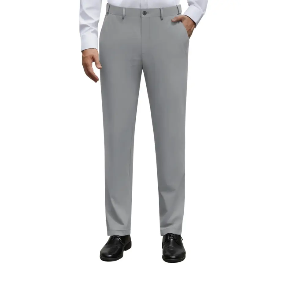 Alimens&Gentle Men's Stretch Dress Pants No Iron Golf Pants Expandable Waist Flat Front Business Casual Formal Pants
