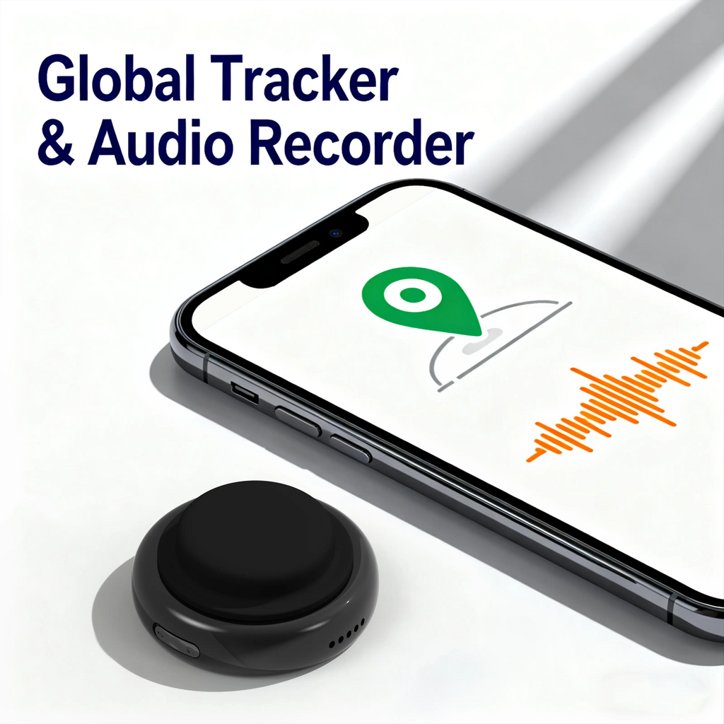Global GPS Tracker with AI Audio Recorder – Magnetic, 96H Recording