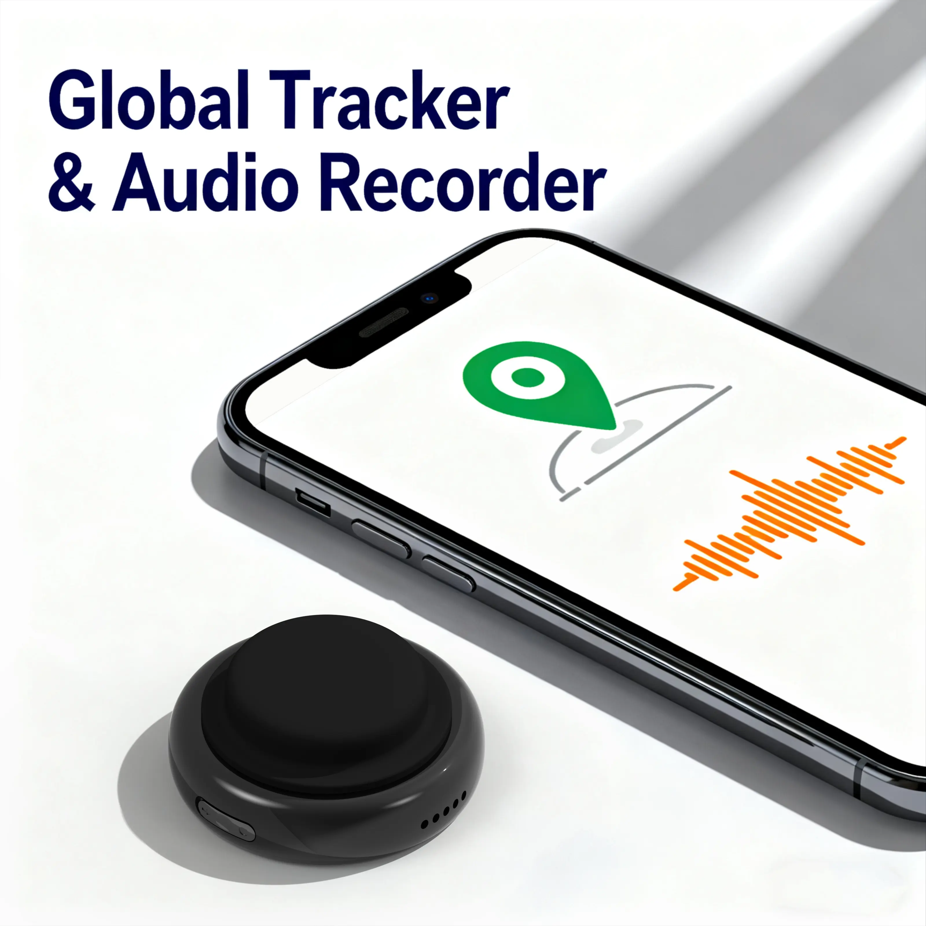 Global GPS Tracker with AI Audio Recorder – Magnetic, 96H Recording