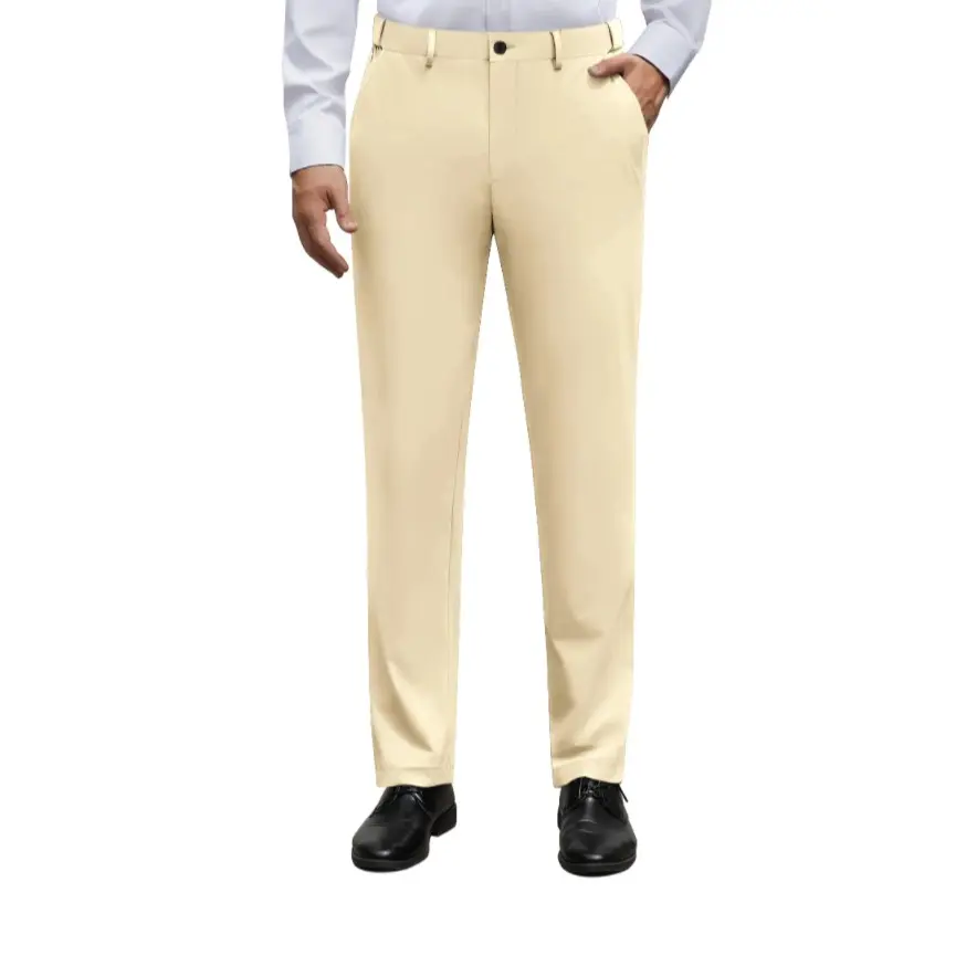 Alimens&Gentle Men's Stretch Dress Pants No Iron Golf Pants Expandable Waist Flat Front Business Casual Formal Pants