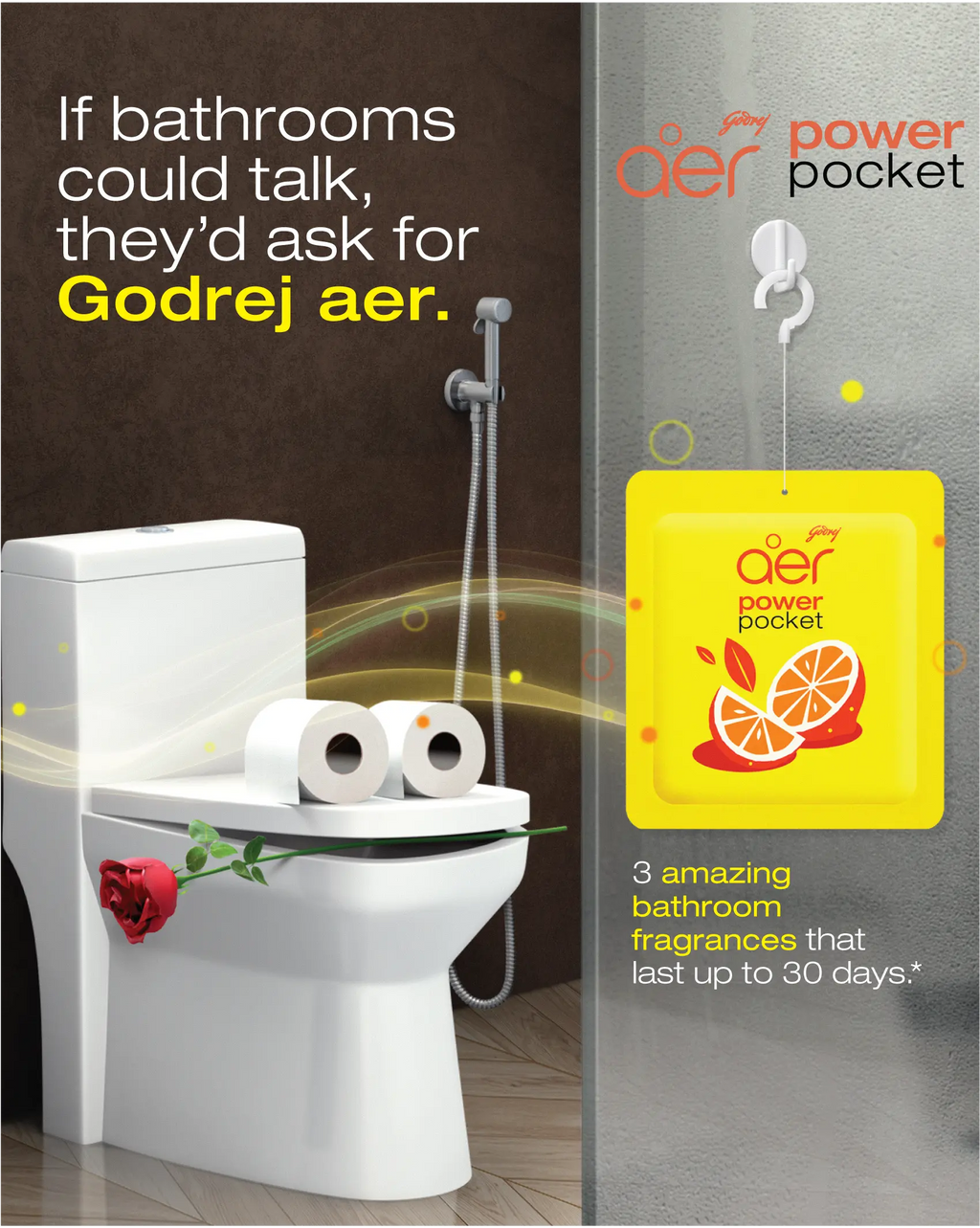 Godrej Aer Power Pocket Hanging Air Freshener – Choose Your Scent Bundle | 30-Day Freshness