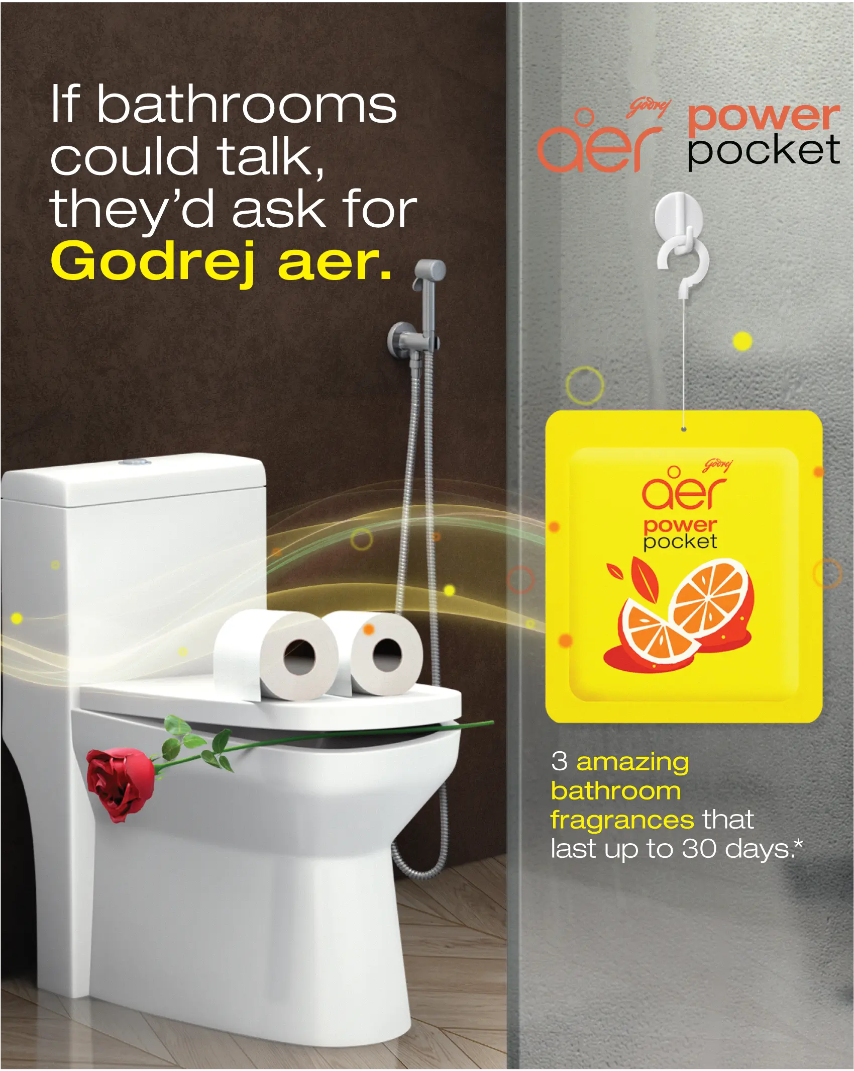 Godrej Aer Power Pocket Hanging Air Freshener – Choose Your Scent Bundle | 30-Day Freshness