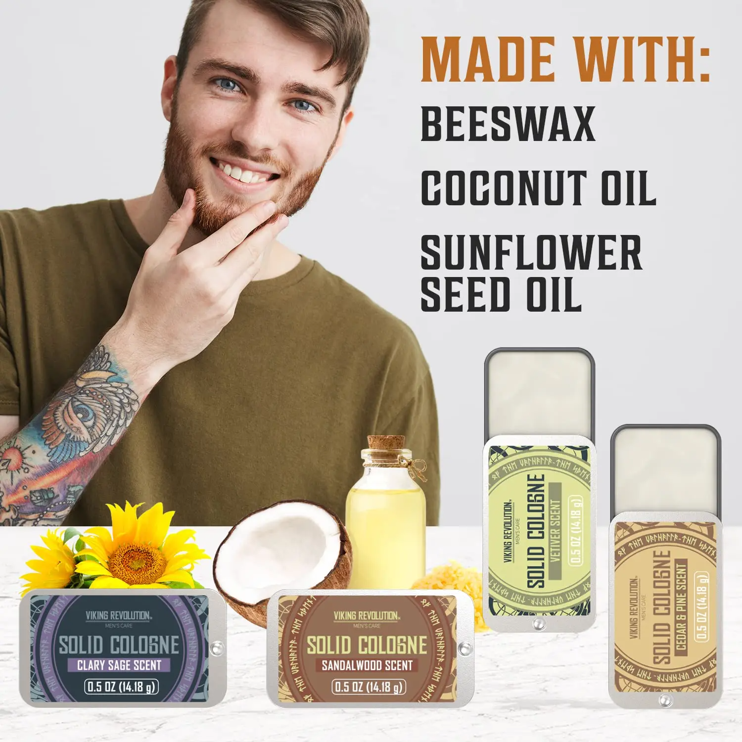 Solid Cologne for Men – Travel Size Tins | Alcohol-Free Balm | Choose Your Scent Pack