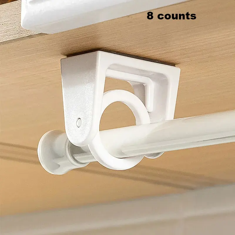 No-Drill Curtain Rod Holders – Adhesive 360° Flexible Brackets