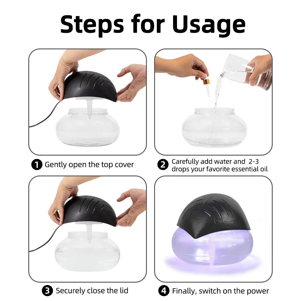 1000ml Humidifier & Essential Oil Diffuser – 7-Color LED, Smoke & Pet Odor Eliminator
