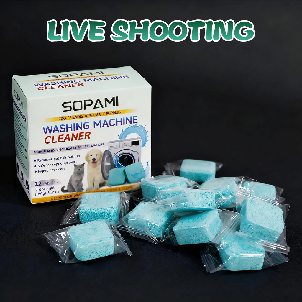 Washing Machine Cleaner Tablets | SOPAMI Deep Clean, Odor Eliminator & Pet-Safe Eco Formula