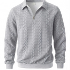 Men’s Half-Zip Knit Sweater – Slim Fit Long Sleeve Polo Pullover