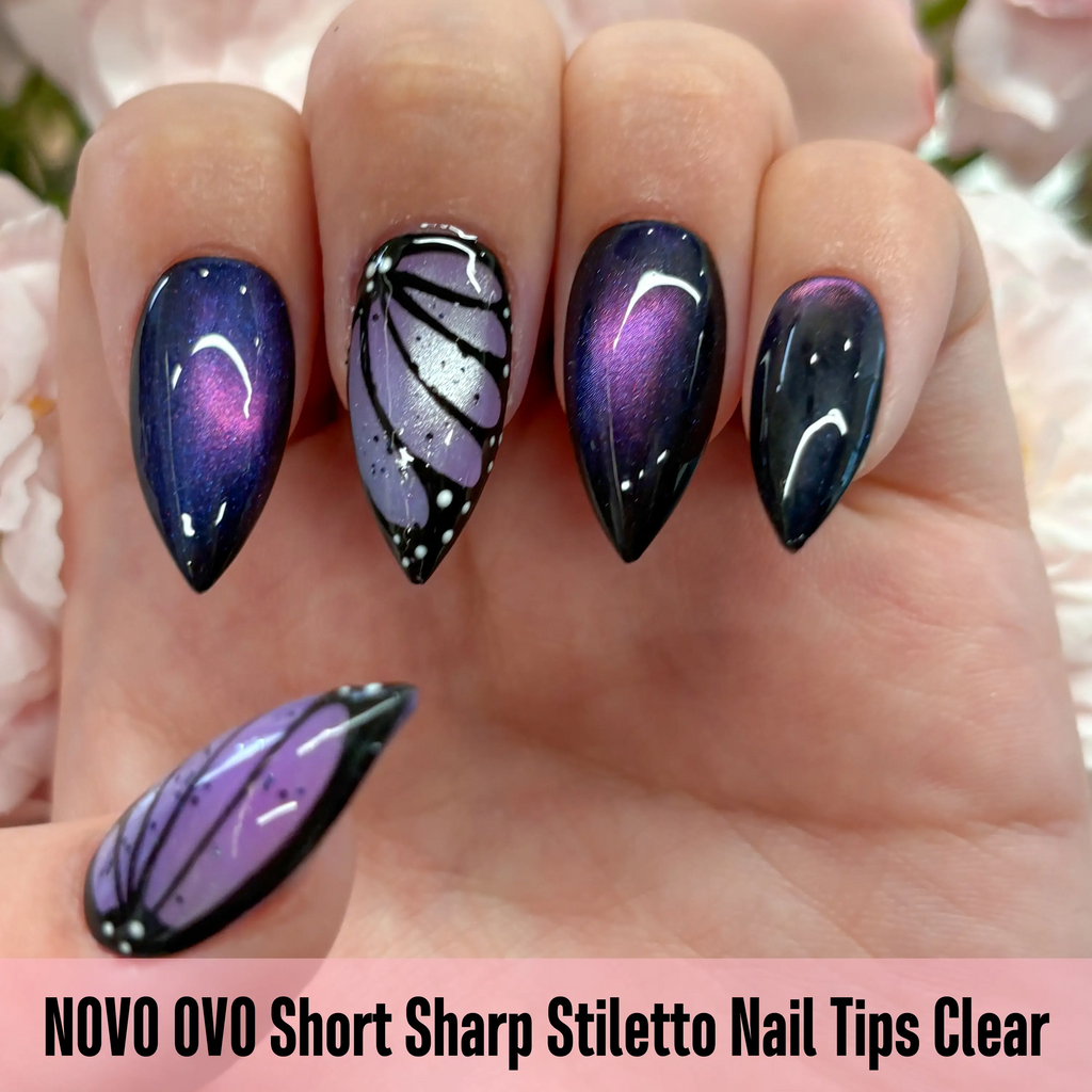 Short Sharp Stiletto Press-On Nail Tips – Extra Thick PMMA Soft Gel Full Cover