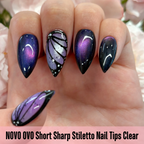 Short Sharp Stiletto Press-On Nail Tips – Extra Thick PMMA Soft Gel Full Cover