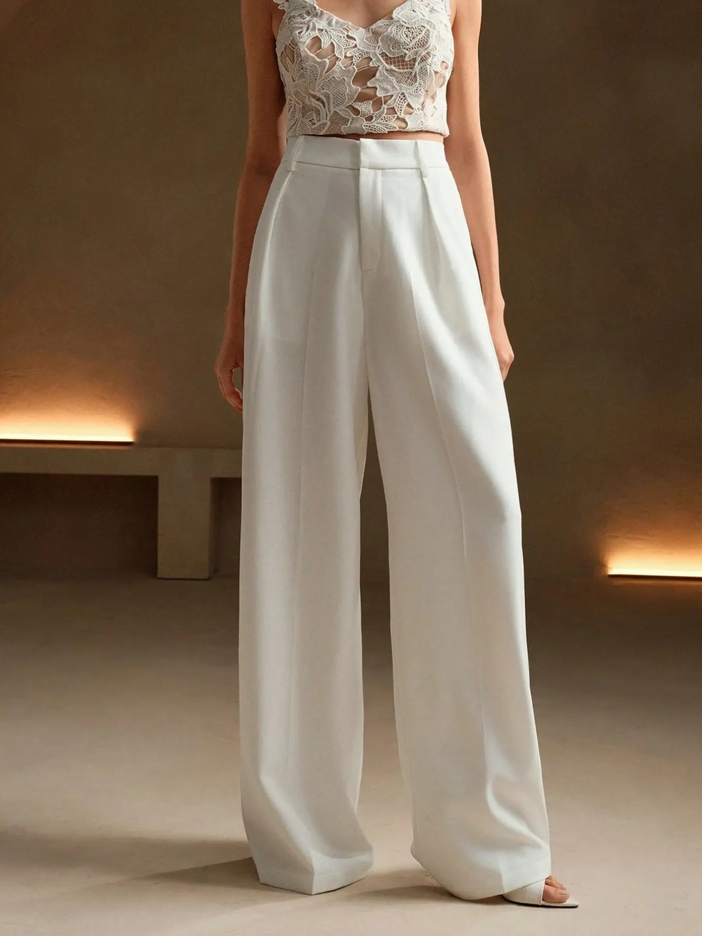 Women's Wide Leg Pants – Solid Color Elegant Trousers for Work & Casual Wear