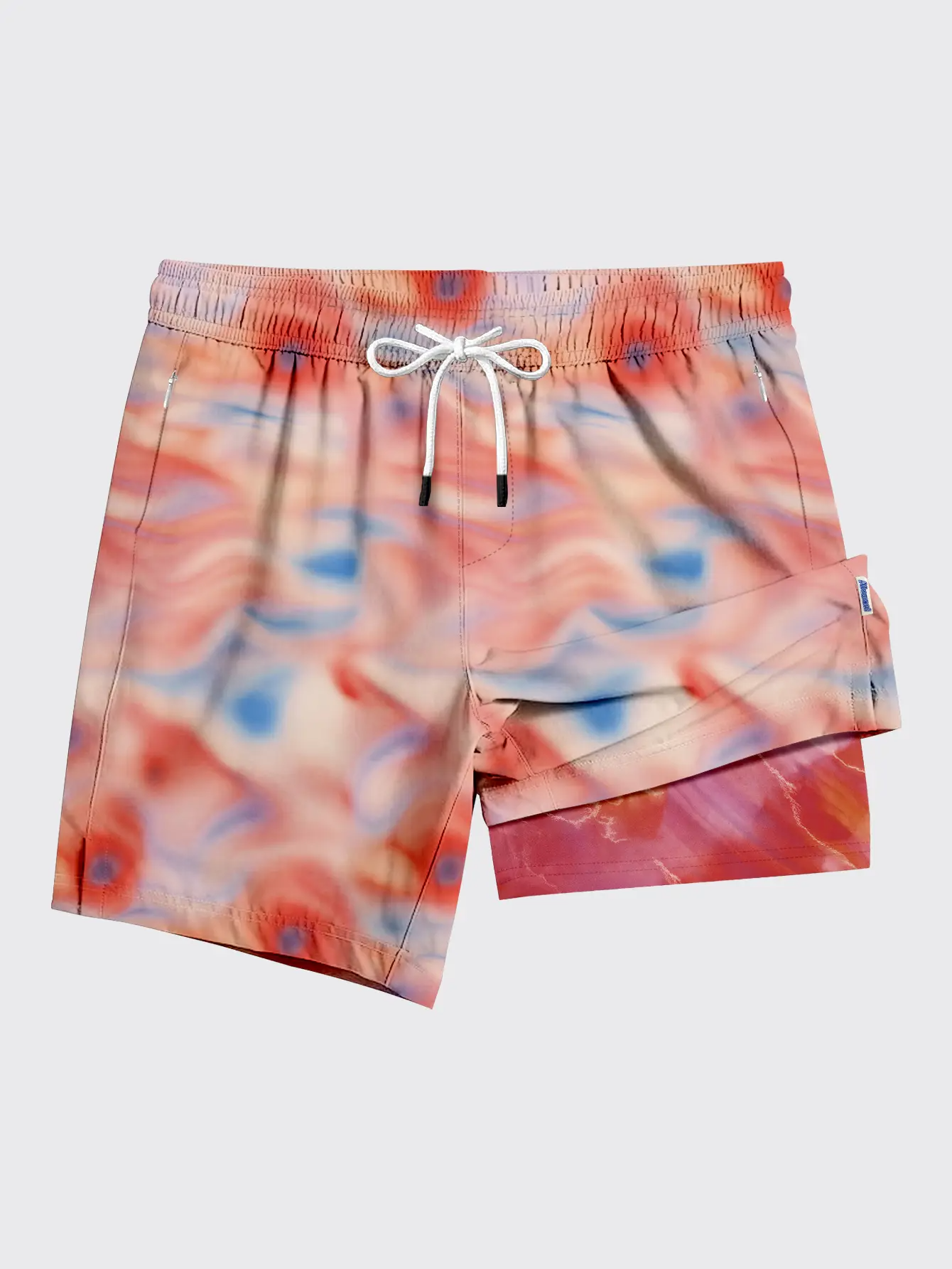 Men's 2-in-1 Swim Trunks – 6" Compression Liner, Quick-Dry, Zipper Pockets | S–2XL
