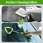 Car Windshield Cleaner – Extendable Handle, 180° Swivel Head & 3 Washable Microfiber Pads | Interior & Exterior