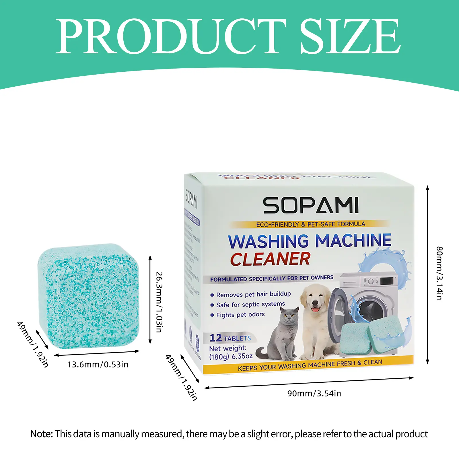 Washing Machine Cleaner Tablets | SOPAMI Deep Clean, Odor Eliminator & Pet-Safe Eco Formula