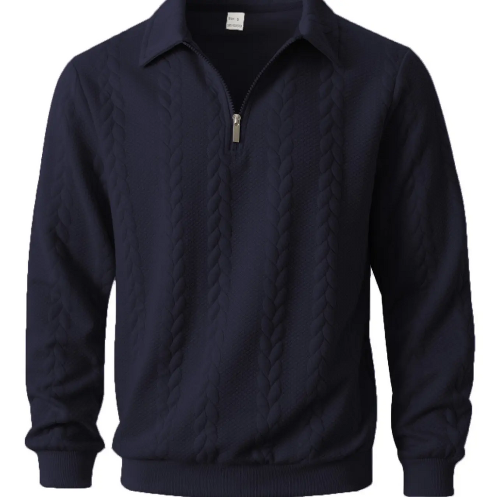Men’s Half-Zip Knit Sweater – Slim Fit Long Sleeve Polo Pullover