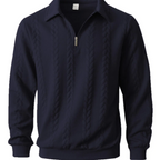 Men’s Half-Zip Knit Sweater – Slim Fit Long Sleeve Polo Pullover