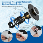 3-in-1 Bathroom Sink Drain Strainer with Pop-Up Stopper – Removable Stainless Steel Basket, Anti-Clog | Fits 1.1–2.36" Drains