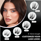 Cluster Lashes Kit – Jelly-Bond Self-Adhesive False Eyelashes with Tweezers