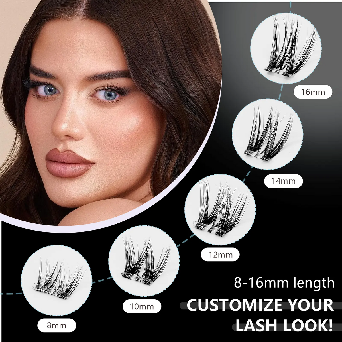 Cluster Lashes Kit – Jelly-Bond Self-Adhesive False Eyelashes with Tweezers