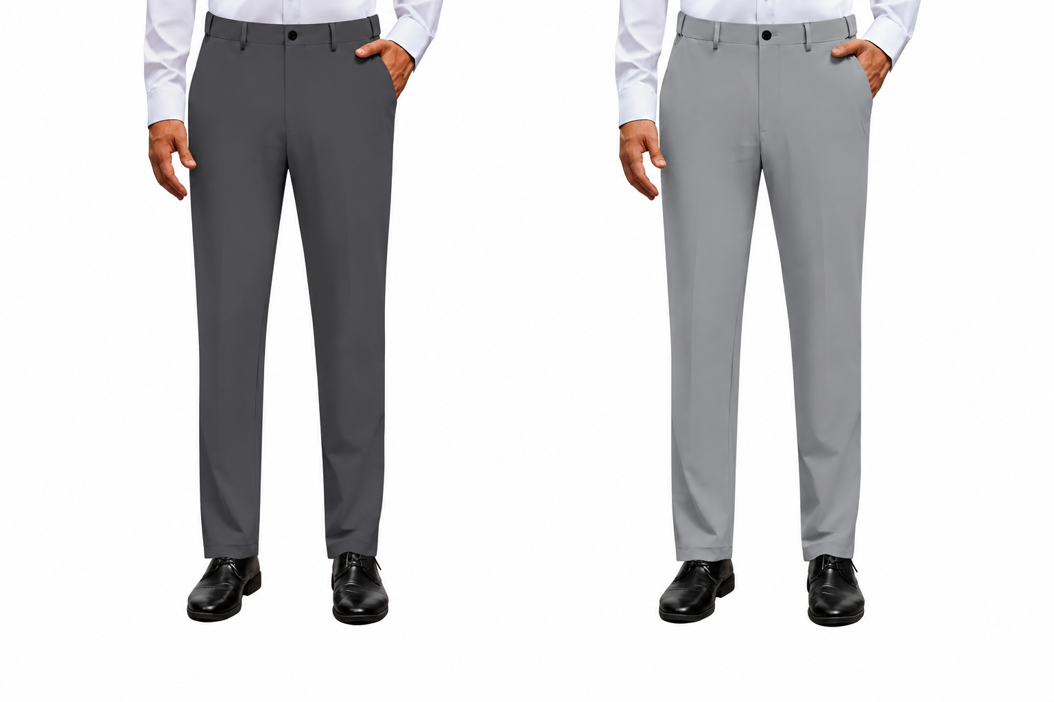 Alimens&Gentle Men's Stretch Dress Pants No Iron Golf Pants Expandable Waist Flat Front Business Casual Formal Pants