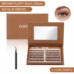 Cluster Lashes Kit – Jelly-Bond Self-Adhesive False Eyelashes with Tweezers