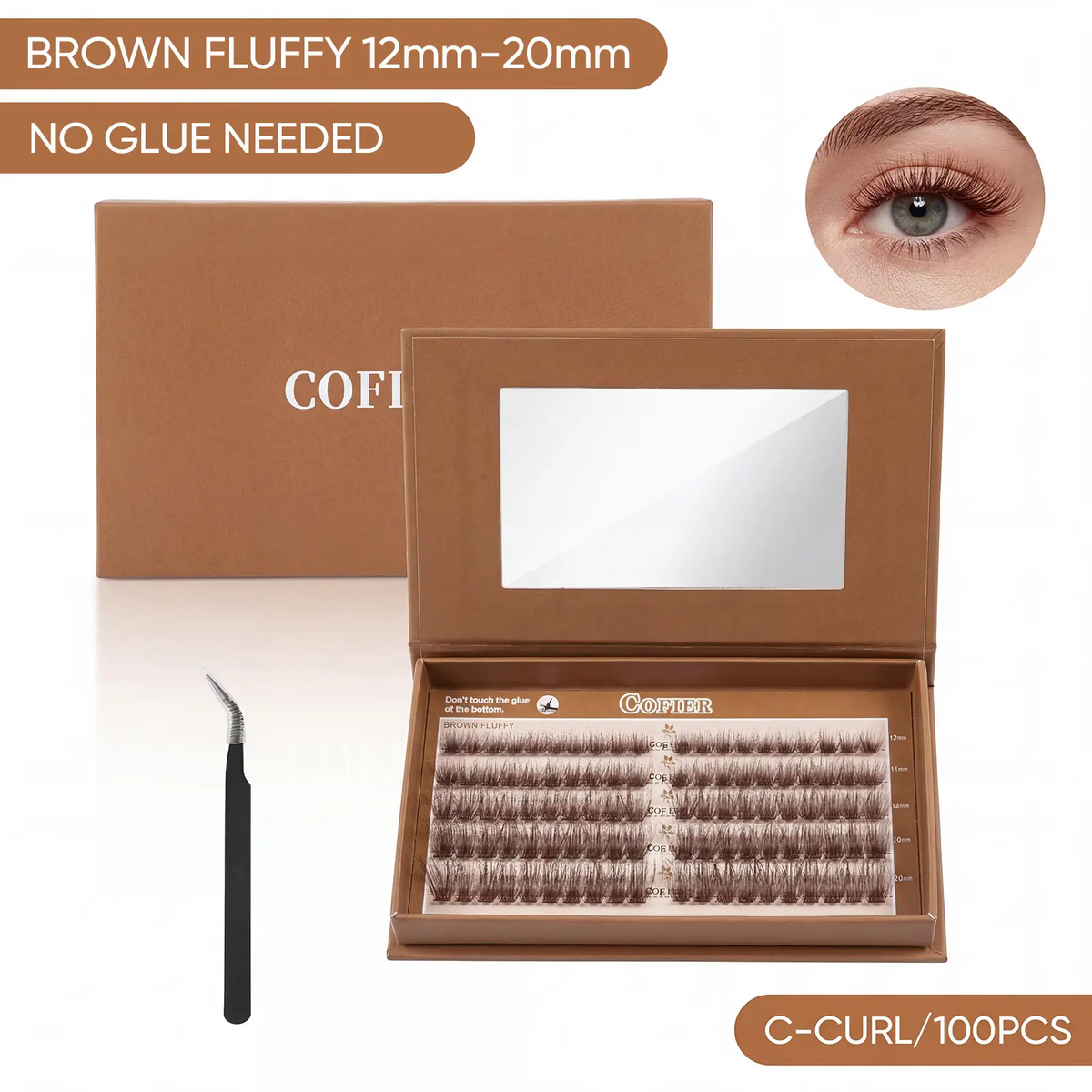 Cluster Lashes Kit – Jelly-Bond Self-Adhesive False Eyelashes with Tweezers