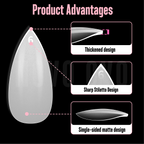 Short Sharp Stiletto Press-On Nail Tips – Extra Thick PMMA Soft Gel Full Cover