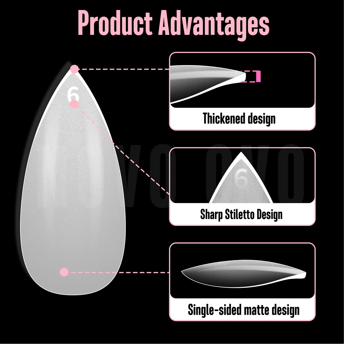 Short Sharp Stiletto Press-On Nail Tips – Extra Thick PMMA Soft Gel Full Cover