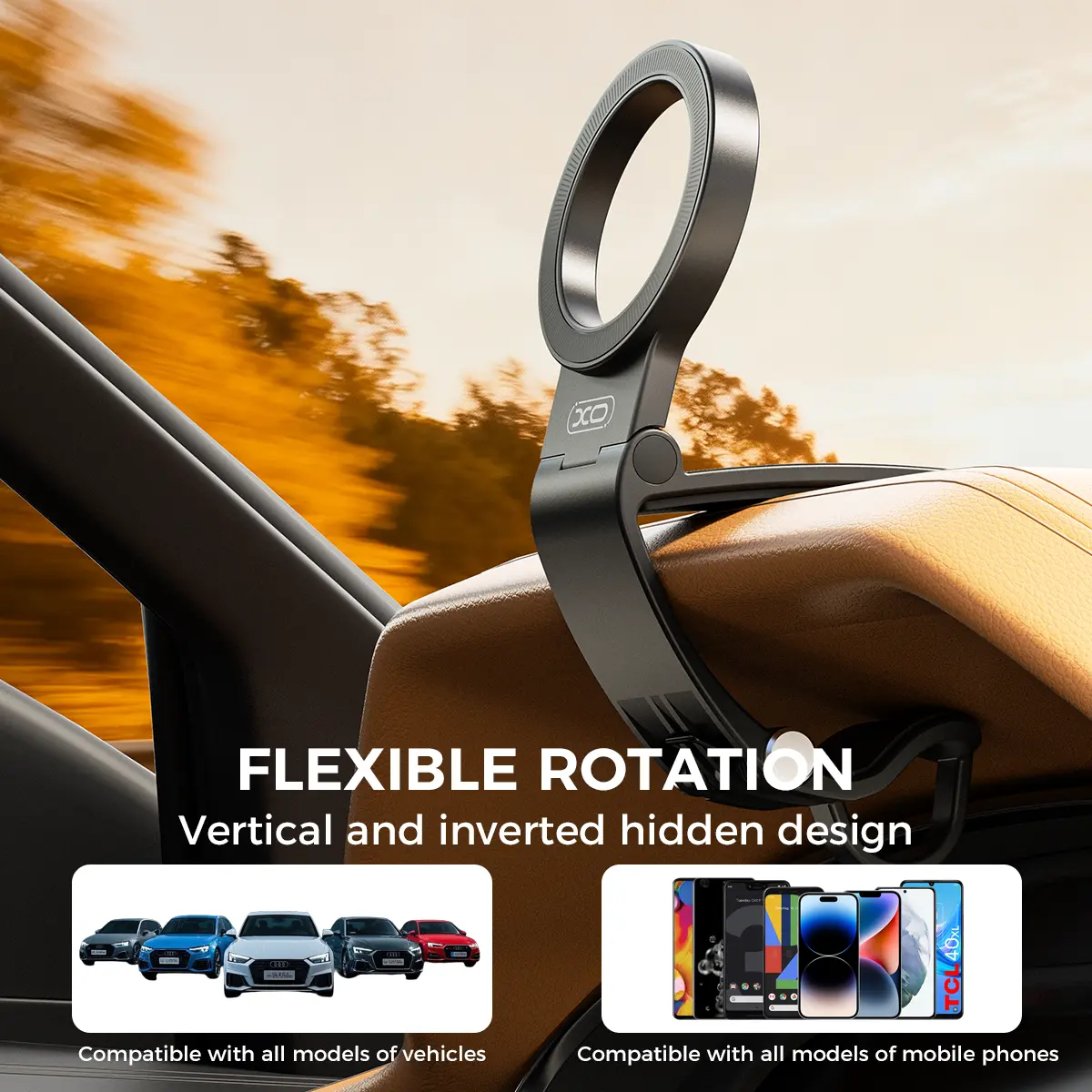 Magnetic Car Phone Mount – 360° Hands-Free Holder for iPhone 17/16/15/14/13/12 | MagSafe Compatible