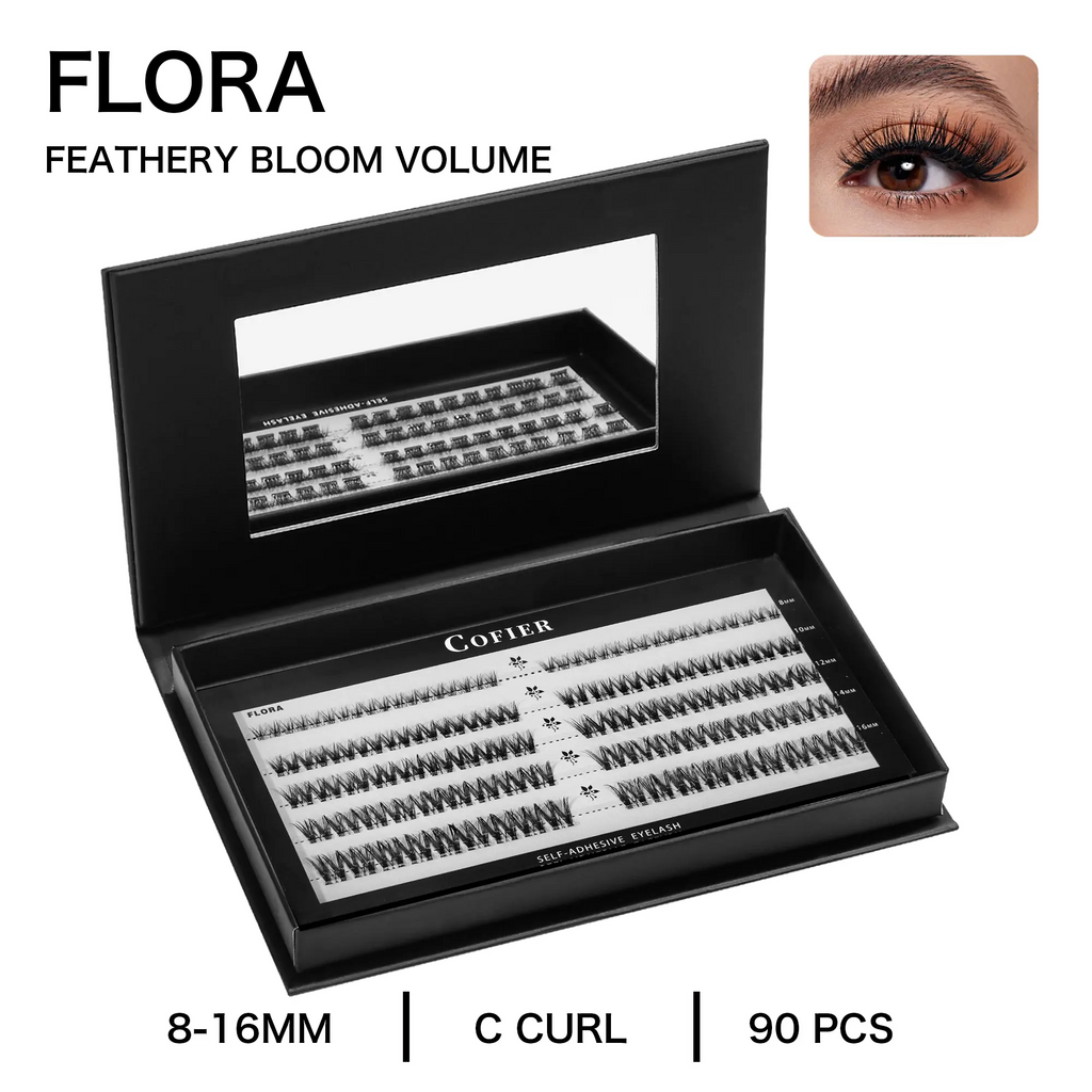Cluster Lashes Kit – Jelly-Bond Self-Adhesive False Eyelashes with Tweezers