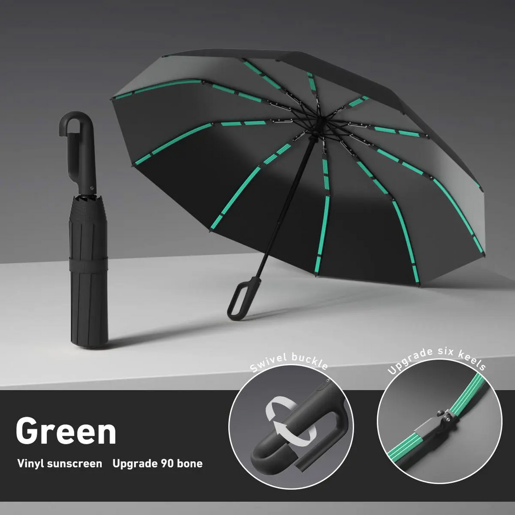 Automatic Folding Umbrella, 1 Count/60pcs Portable Rain Umbrella with Loop Buckle, Windproof & Waterproof Umbrella for Men & Women