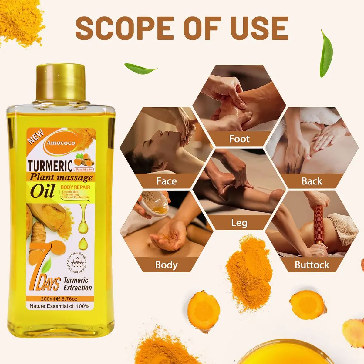Turmeric Plant Massage Oil