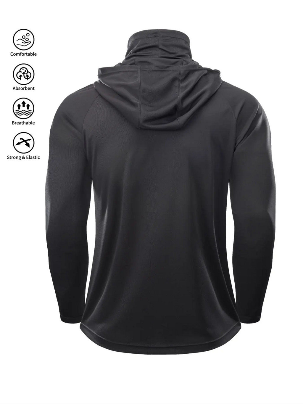 Men's Sun Protection Hoodie with Face Mask – UPF Quick-Dry Fishing Jacket | S–XXL