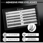 Cluster Lashes Kit – Jelly-Bond Self-Adhesive False Eyelashes with Tweezers