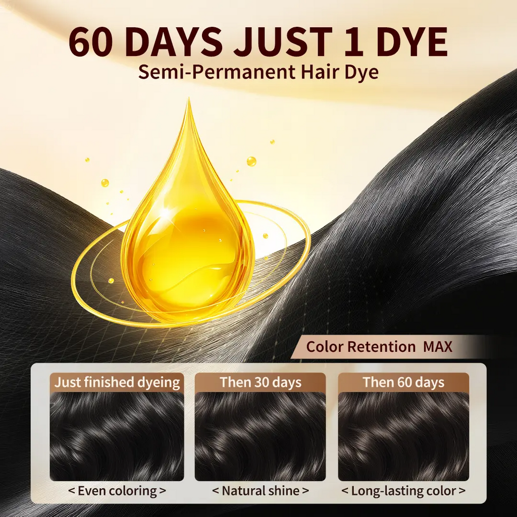 3-in-1 Herbal Hair Dye Shampoo – Ammonia-Free Gray Coverage, 500ml