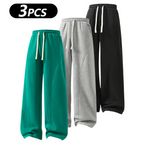 summervibes Men's Solid-Color Drawstring Pants with Curved Blade Design—Casual comfort, relaxed fit suitable for all seasons. Street-style men's trousers perfect for everyday wear and layering. Menswear Beige daily wear pant