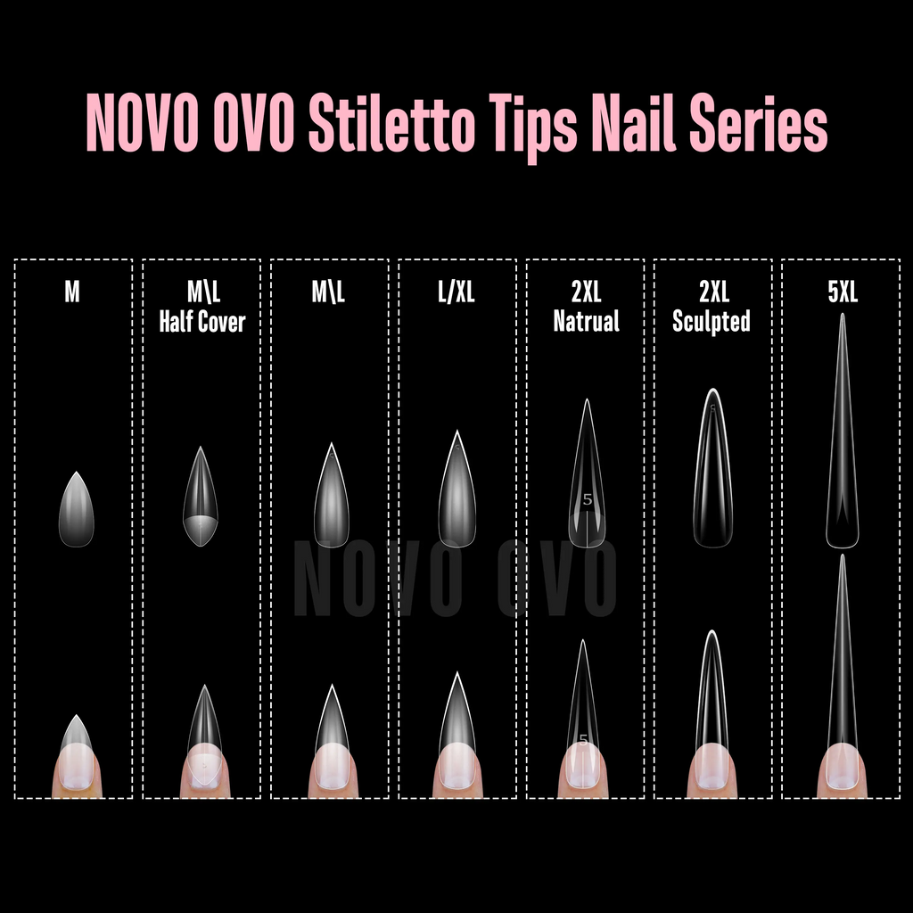 Short Sharp Stiletto Press-On Nail Tips – Extra Thick PMMA Soft Gel Full Cover