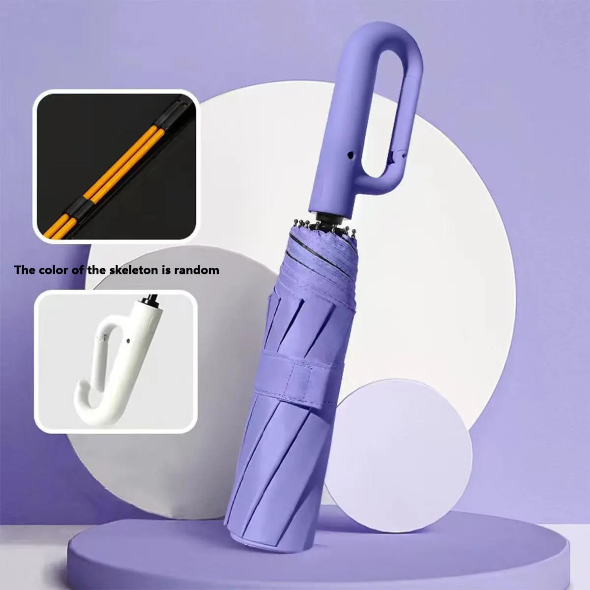 Automatic Folding Umbrella, 1 Count/60pcs Portable Rain Umbrella with Loop Buckle, Windproof & Waterproof Umbrella for Men & Women