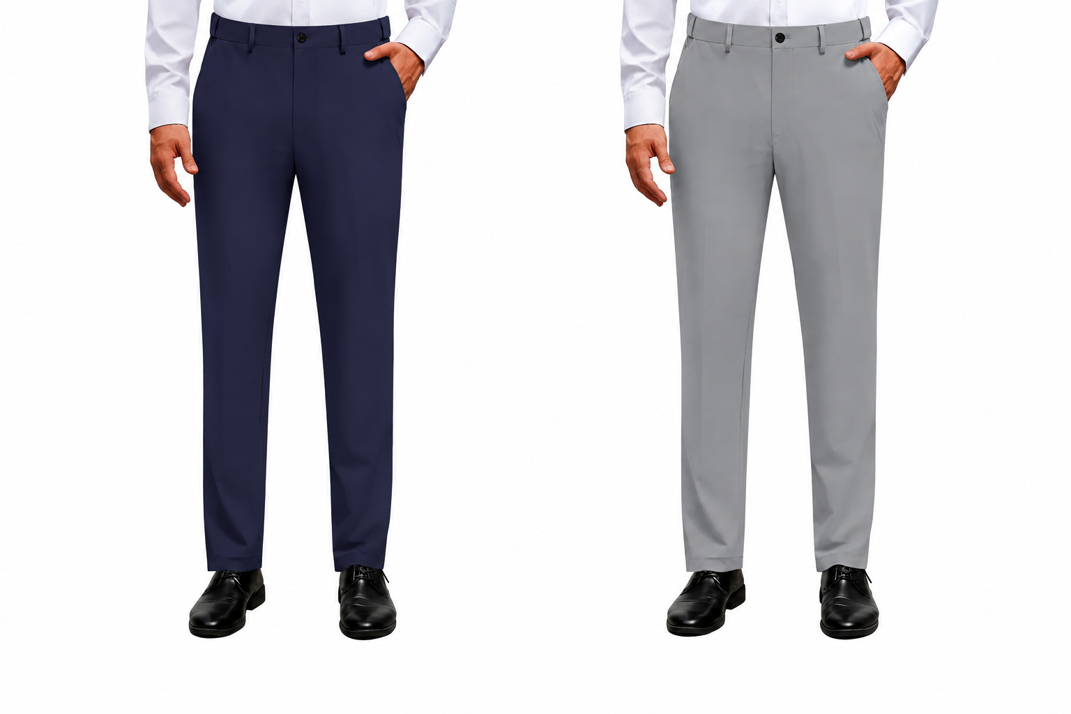 Alimens&Gentle Men's Stretch Dress Pants No Iron Golf Pants Expandable Waist Flat Front Business Casual Formal Pants