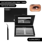 Cluster Lashes Kit – Jelly-Bond Self-Adhesive False Eyelashes with Tweezers