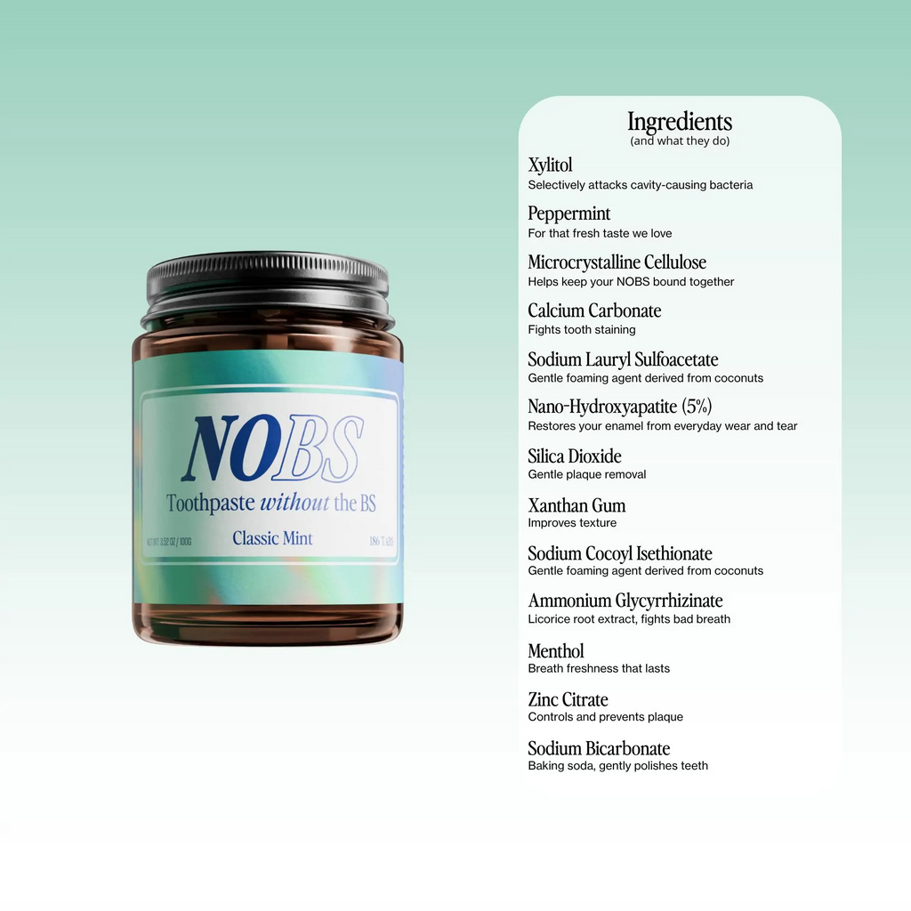 Biöm NOBS Toothpaste Tablets – Classic Mint | SLS-Free, Zero Plastic, Travel-Ready | 1–3 Month Supply